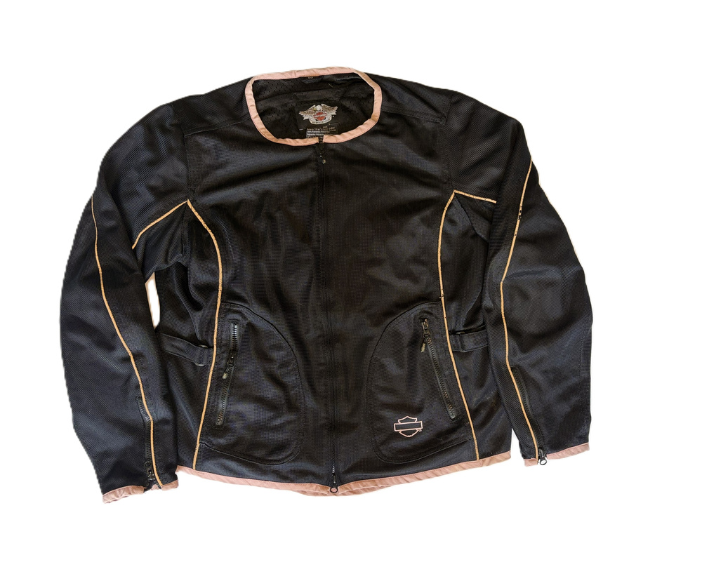 Harley-Davidson Mesh Riding Jacket Black Pink Trim XXL